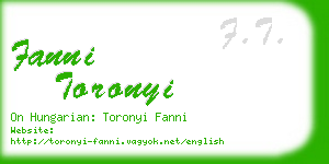 fanni toronyi business card